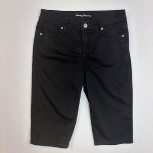 Tommy Bahama Boracay Beach High Rise Boardwalk Black Shorts Women 10 Bermuda 15"